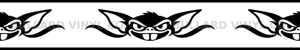 Gremlin Grin: 12-inch strip with half patterns at both ends; Bullard Vinyl Co. watermarked product preview.