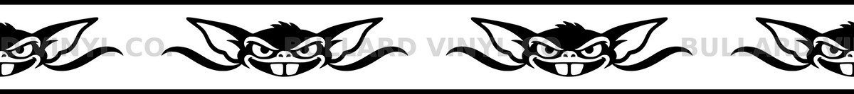 Gremlin Grin: 18-inch strip with half patterns at both ends; Bullard Vinyl Co. watermarked product preview.