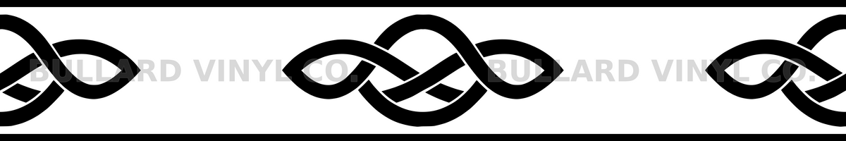 Road Knot: 12-inch strip with half patterns at both ends; Bullard Vinyl Co. watermarked product preview.