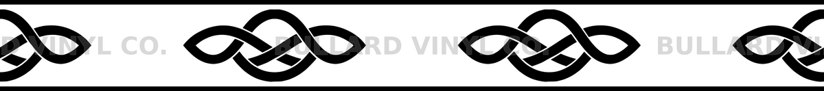 Road Knot: 18-inch strip with half patterns at both ends; Bullard Vinyl Co. watermarked product preview.