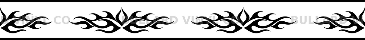 Flame Braid: 18-inch strip with half patterns at both ends; Bullard Vinyl Co. watermarked product preview.