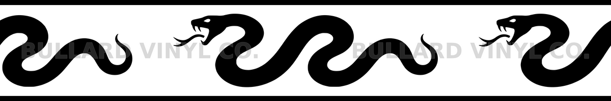 Serpent Glide: 12-inch strip with half patterns at both ends; Bullard Vinyl Co. watermarked product preview.