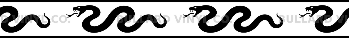 Serpent Glide: 18-inch strip with half patterns at both ends; Bullard Vinyl Co. watermarked product preview.