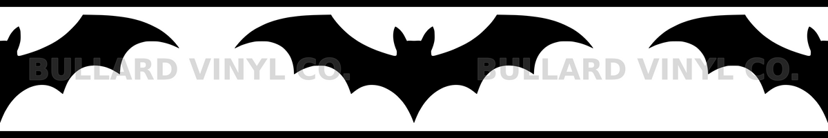 Batwing Sweep: 12-inch strip with half patterns at both ends; Bullard Vinyl Co. watermarked product preview.