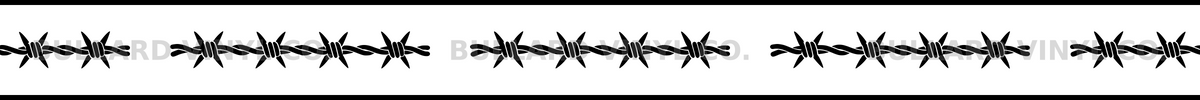 Barbed Road: 24-inch strip with half patterns at both ends; Bullard Vinyl Co. watermarked product preview.