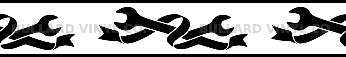 Wrench Curl: 12-inch strip with half patterns at both ends; Bullard Vinyl Co. watermarked product preview.