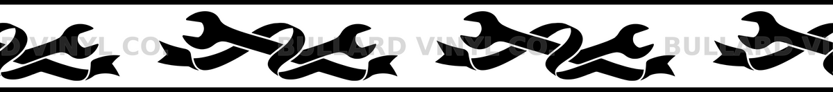 Wrench Curl: 18-inch strip with half patterns at both ends; Bullard Vinyl Co. watermarked product preview.