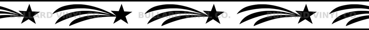 Comet Trail: 24-inch strip with half patterns at both ends; Bullard Vinyl Co. watermarked product preview.