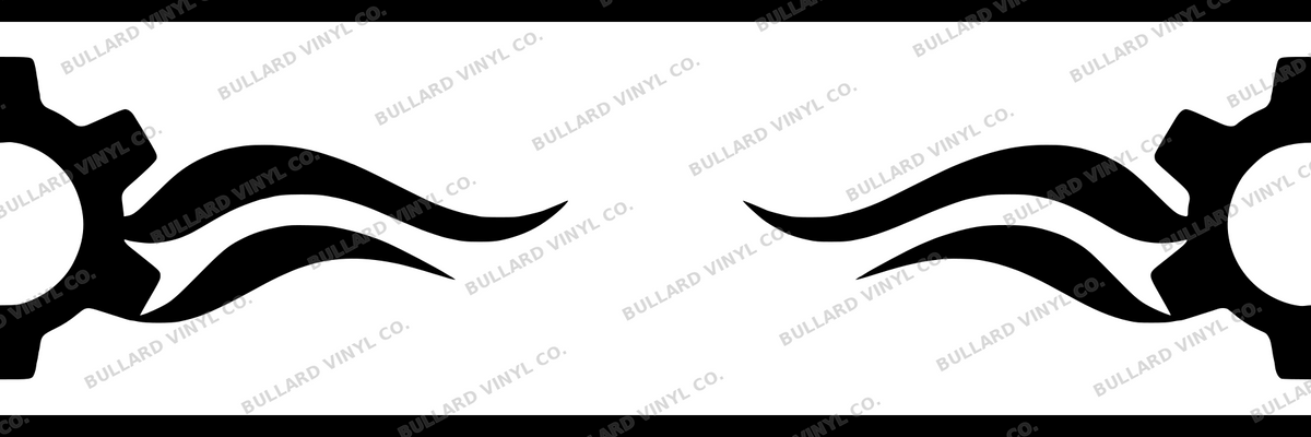 Gearwave: 6-inch strip with half patterns at both ends; Bullard Vinyl Co. watermarked product preview.