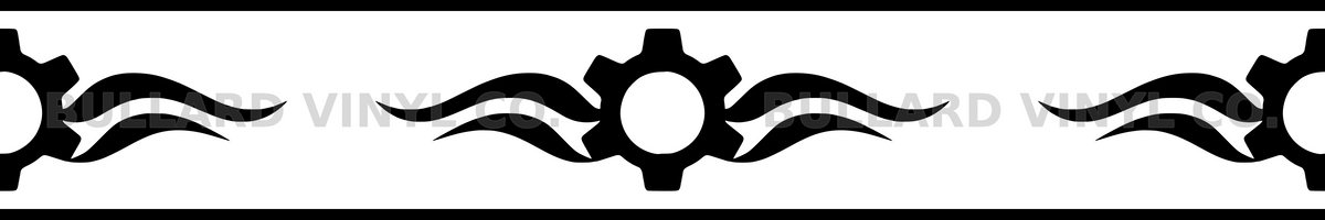 Gearwave: 12-inch strip with half patterns at both ends; Bullard Vinyl Co. watermarked product preview.