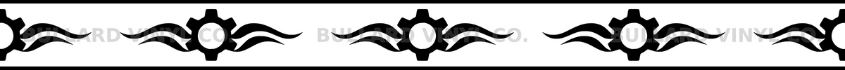 Gearwave: 24-inch strip with half patterns at both ends; Bullard Vinyl Co. watermarked product preview.
