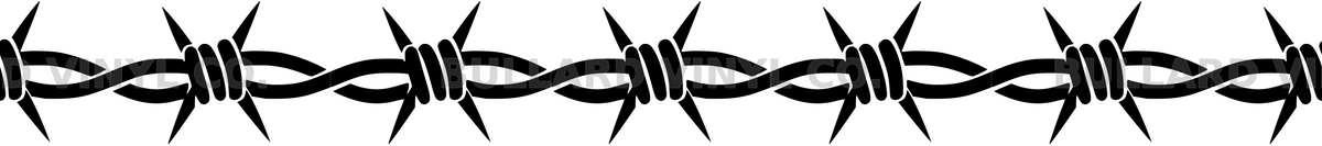 Barbed Wire: 18-inch strip with half patterns at both ends; Bullard Vinyl Co. watermarked product preview.
