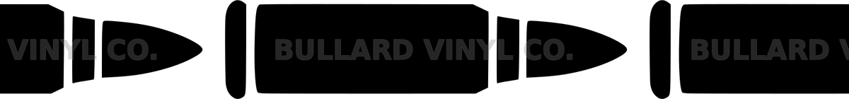 Ammo Trail: 6-inch strip with half patterns at both ends; Bullard Vinyl Co. watermarked product preview.
