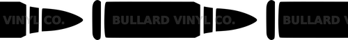Ammo Trail: 6-inch strip with half patterns at both ends; Bullard Vinyl Co. watermarked product preview.