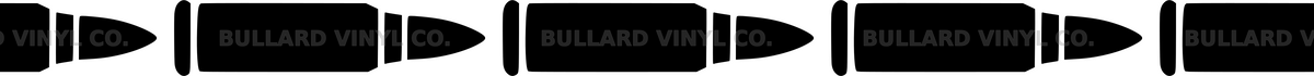 Ammo Trail: 12-inch strip with half patterns at both ends; Bullard Vinyl Co. watermarked product preview.