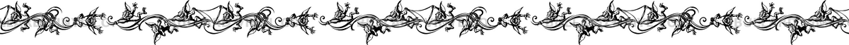 Original Six Gremlins horizontal 48-inch strip, fixed 2.56-inch height, with precisely matching half-pattern ends; Bullard Vinyl Co. watermarked product preview.
