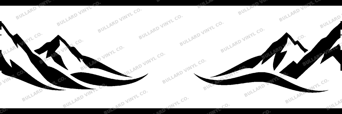 Mountain Switchback exact 6 inch long by 2 inch high half-pattern production artwork; Bullard Vinyl Co. watermarked product preview.