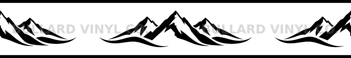 Mountain Switchback exact 12 inch long by 2 inch high half-pattern production artwork; Bullard Vinyl Co. watermarked product preview.