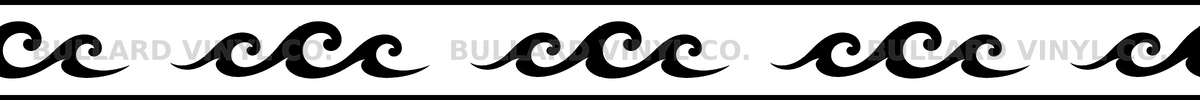 Ocean Crest exact 24 inch long by 2 inch high half-pattern production artwork; Bullard Vinyl Co. watermarked product preview.