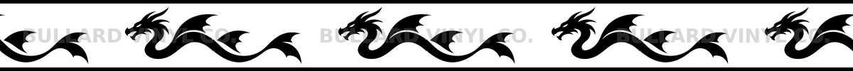 Dragon Sweep exact 24 inch long by 2 inch high half-pattern production artwork; Bullard Vinyl Co. watermarked product preview.