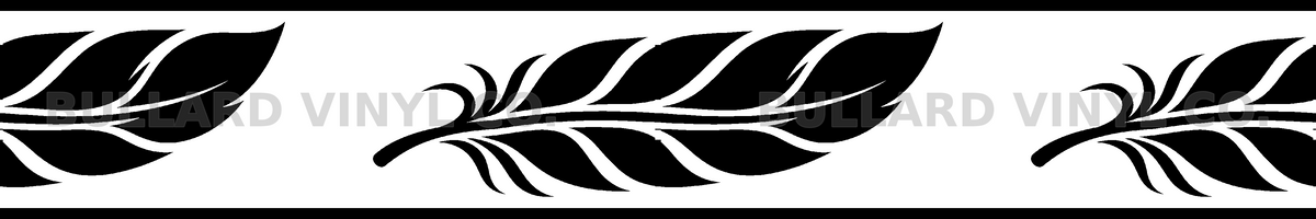 Feather Glide exact 12 inch long by 2 inch high half-pattern production artwork; Bullard Vinyl Co. watermarked product preview.