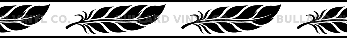 Feather Glide exact 18 inch long by 2 inch high half-pattern production artwork; Bullard Vinyl Co. watermarked product preview.