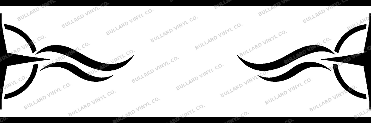 Compass Current exact 6 inch long by 2 inch high half-pattern production artwork; Bullard Vinyl Co. watermarked product preview.