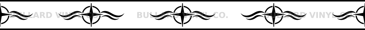Compass Current exact 24 inch long by 2 inch high half-pattern production artwork; Bullard Vinyl Co. watermarked product preview.