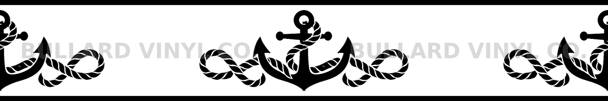 Anchor Wake exact 12 inch long by 2 inch high half-pattern production artwork; Bullard Vinyl Co. watermarked product preview.