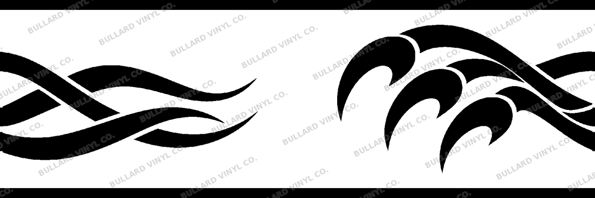 Talon Twist exact 6 inch long by 2 inch high half-pattern production artwork; Bullard Vinyl Co. watermarked product preview.