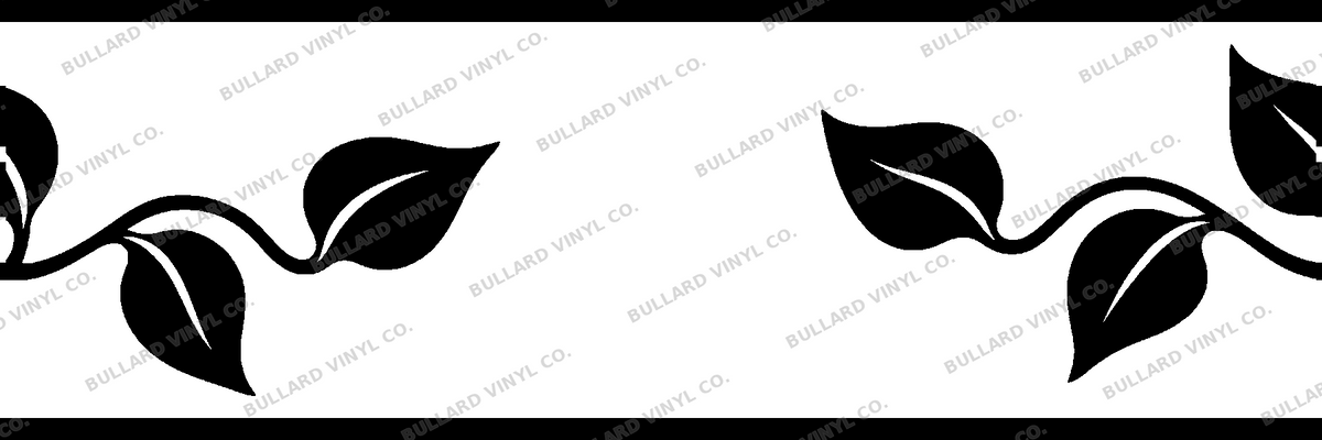 Vineyard Vibe exact 6 inch long by 2 inch high half-pattern production artwork; Bullard Vinyl Co. watermarked product preview.