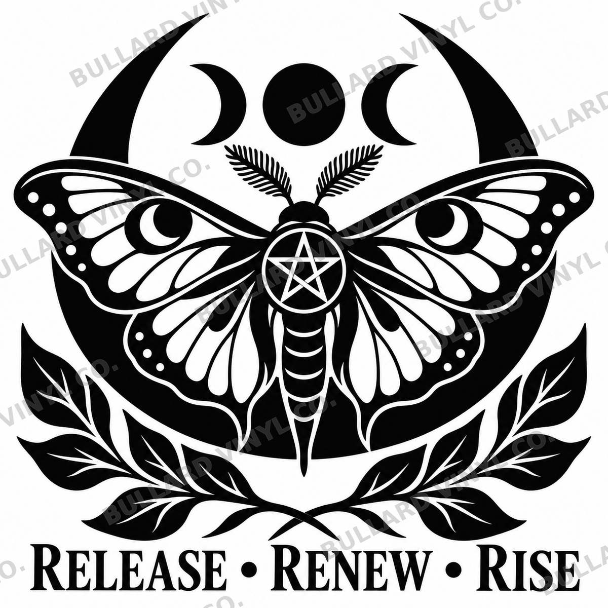Release Renew Rise vinyl decal artwork; Bullard Vinyl Co. watermarked product preview.