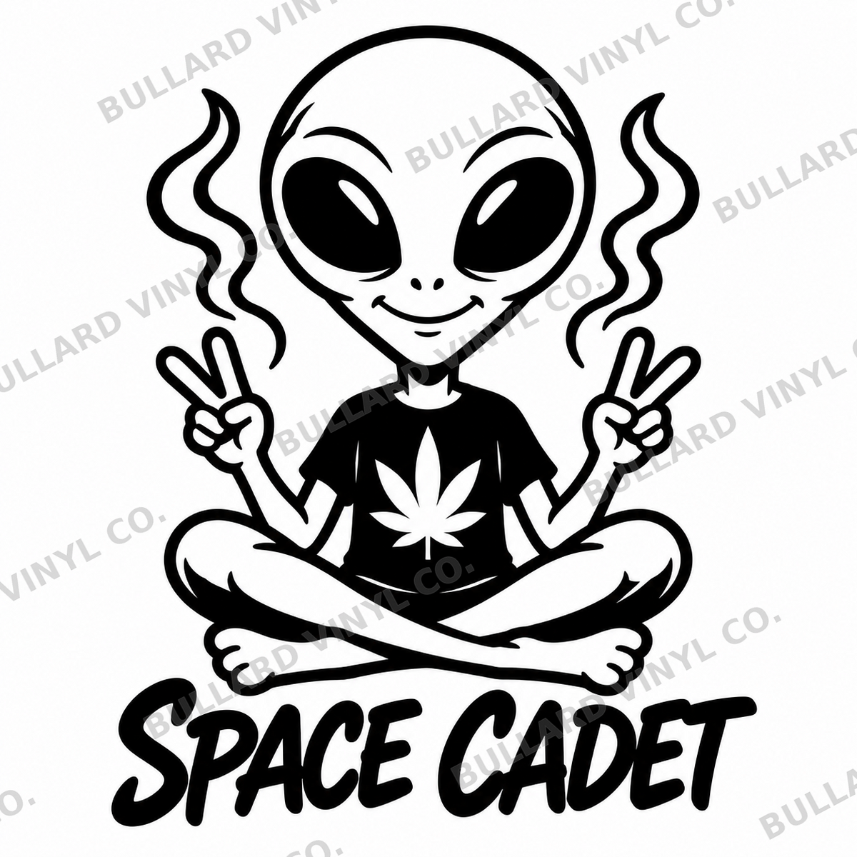 Space Cadet black vinyl decal artwork; Bullard Vinyl Co. watermarked product preview.