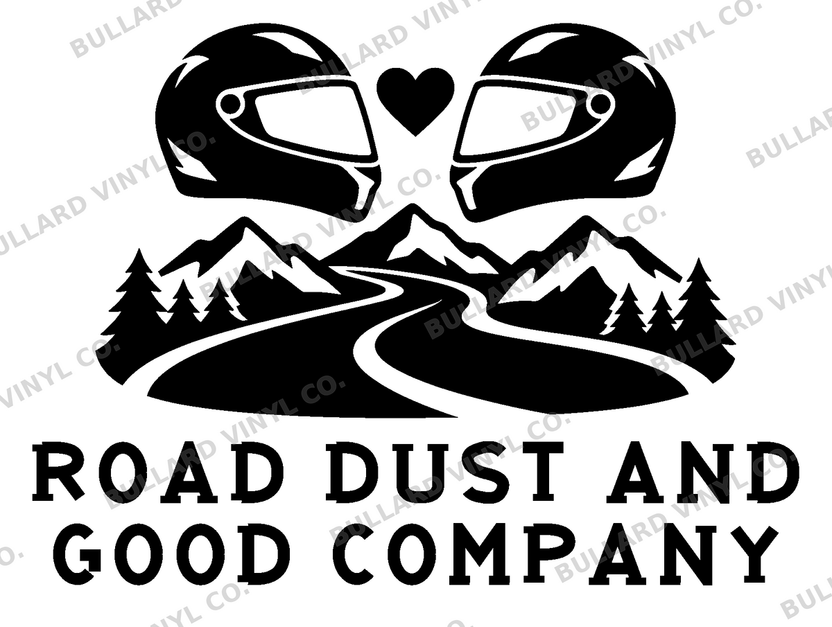 Road Dust and Good Company original artwork using Bullard Roadhouse lettering; Bullard Vinyl Co. watermarked product preview.