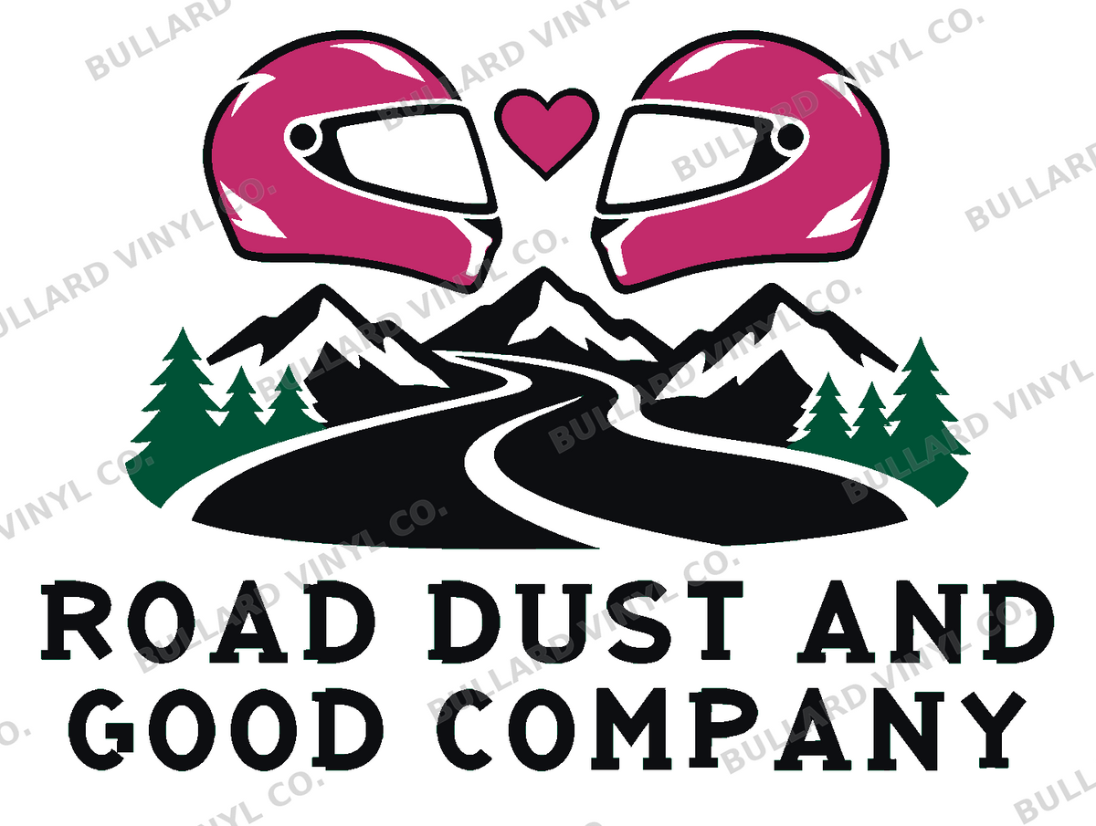 Road Dust and Good Company Multicolor Vinyl Decal; Bullard Vinyl Co. watermarked product preview.