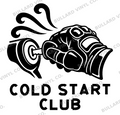 Cold Start Club — exact original black-on-white production artwork for tracing; Bullard Iron lettering; Bullard Vinyl Co. watermarked product preview.