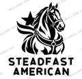 Steadfast American — exact original black-on-white production artwork for tracing; Bullard Iron lettering; Bullard Vinyl Co. watermarked product preview.