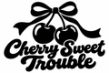 Cherry Sweet Trouble original single-color vinyl decal artwork