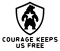Courage Keeps Us Free original artwork using Bullard Iron lettering