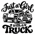 Just a Girl with a Truck vinyl decal artwork