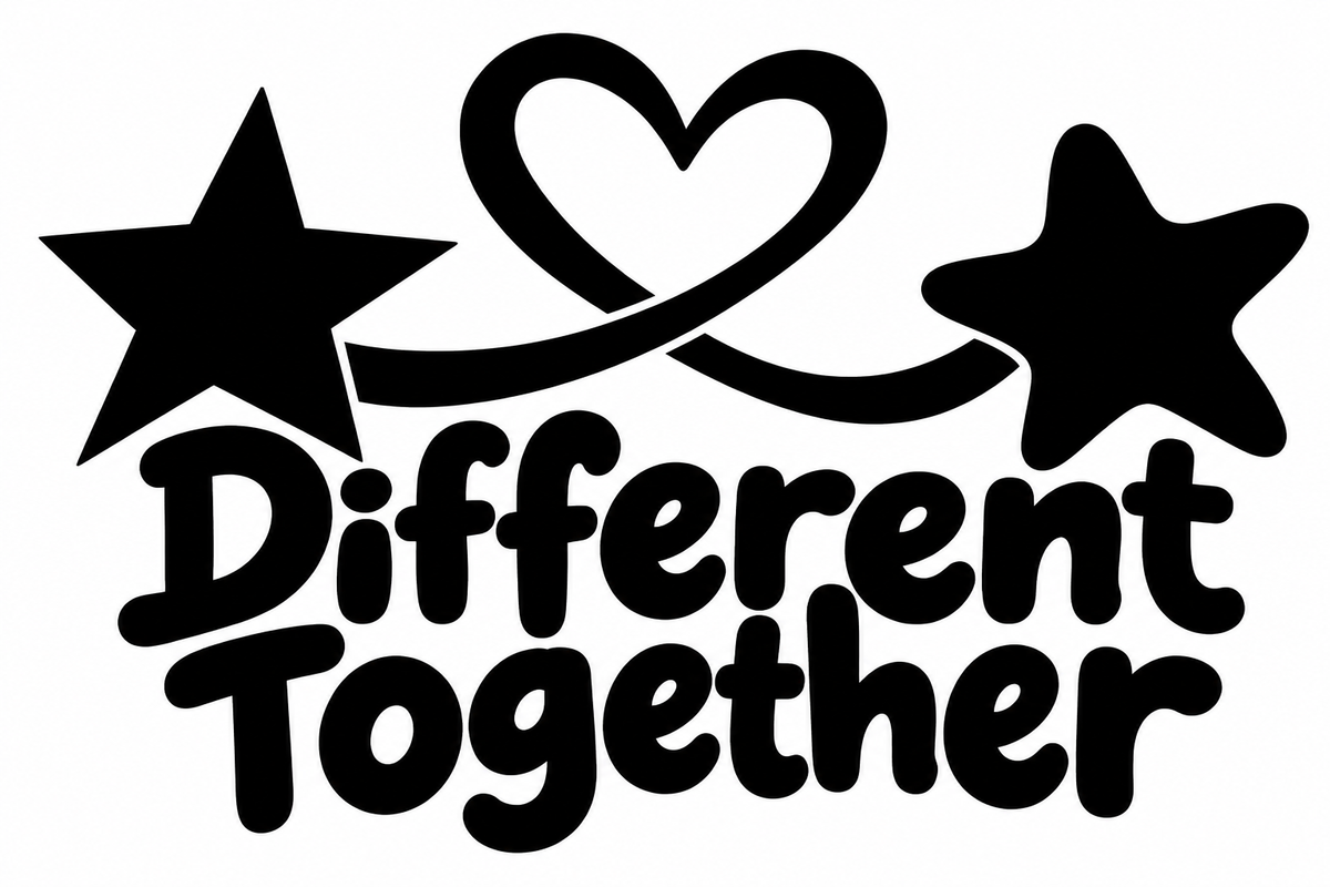 Different Together original single-color vinyl decal artwork