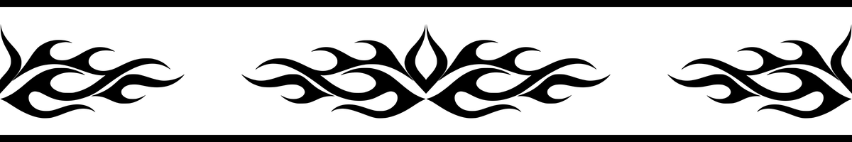 Flame Braid: 12-inch strip with half patterns at both ends