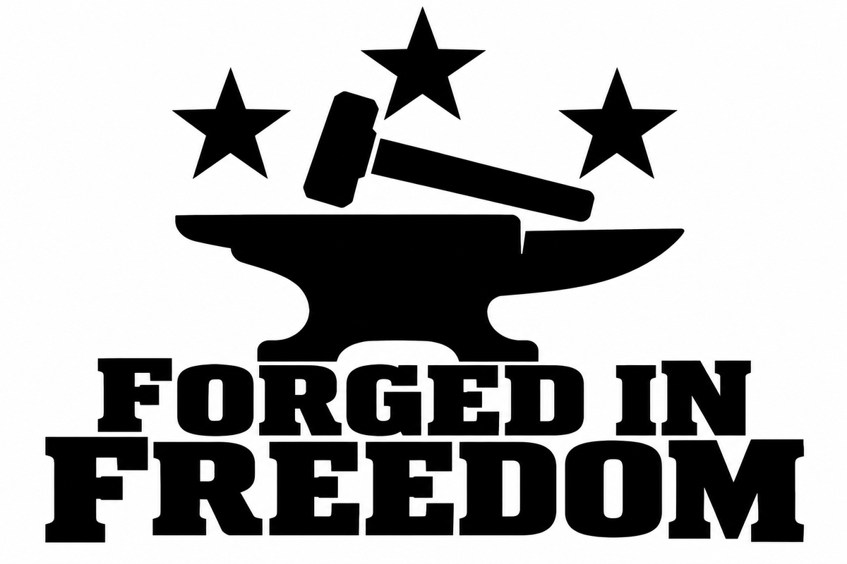 Forged in Freedom original single-color vinyl decal artwork