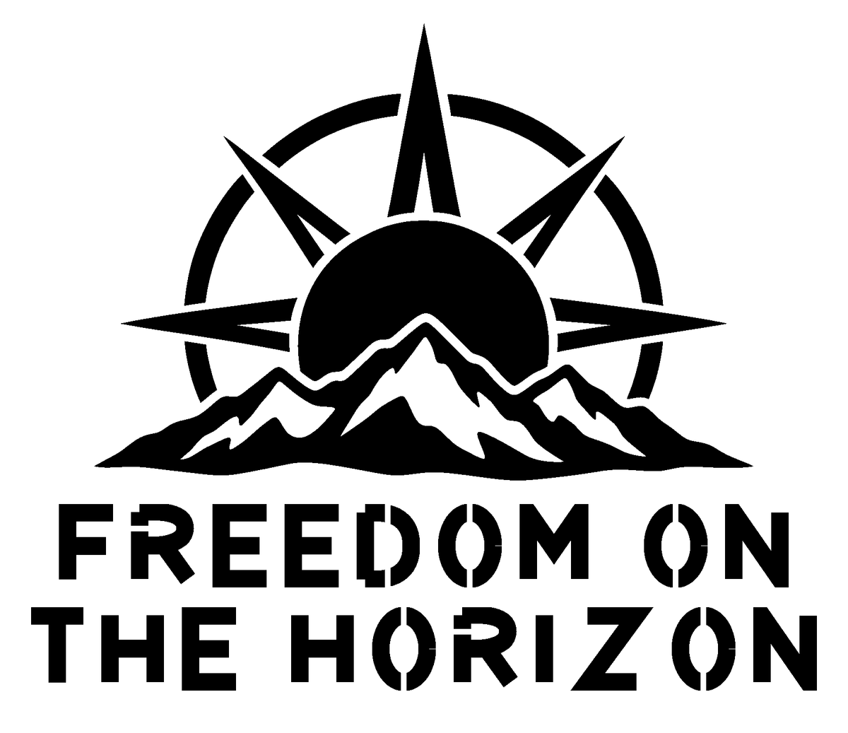 Freedom on the Horizon original artwork using Bullard Stencil lettering