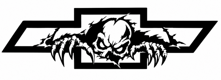 Ghoul Clawing Through Bowtie Vinyl Decal