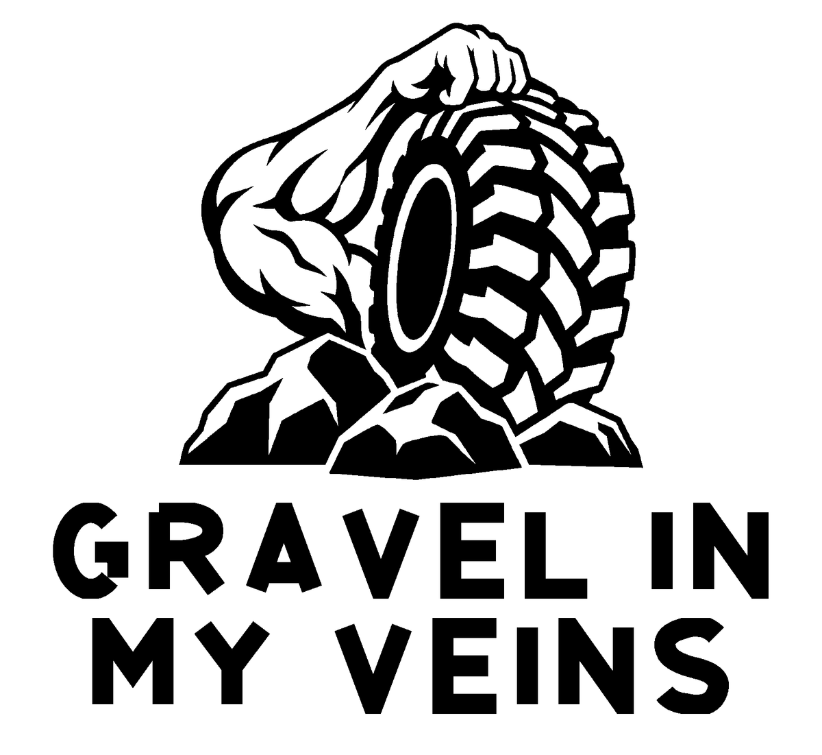 Gravel in My Veins original artwork using Bullard Iron lettering