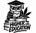 Higher Education black vinyl decal artwork