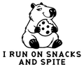 I Run on Snacks and Spite original artwork using Bullard Roadhouse lettering
