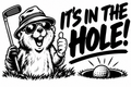 It's in the Hole cartoon gopher golf decal