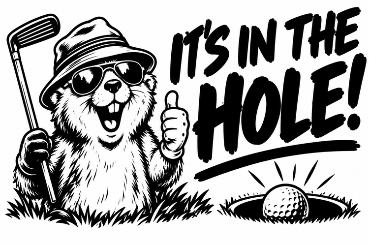 It's in the Hole Funny Gopher Golf Vinyl Decal